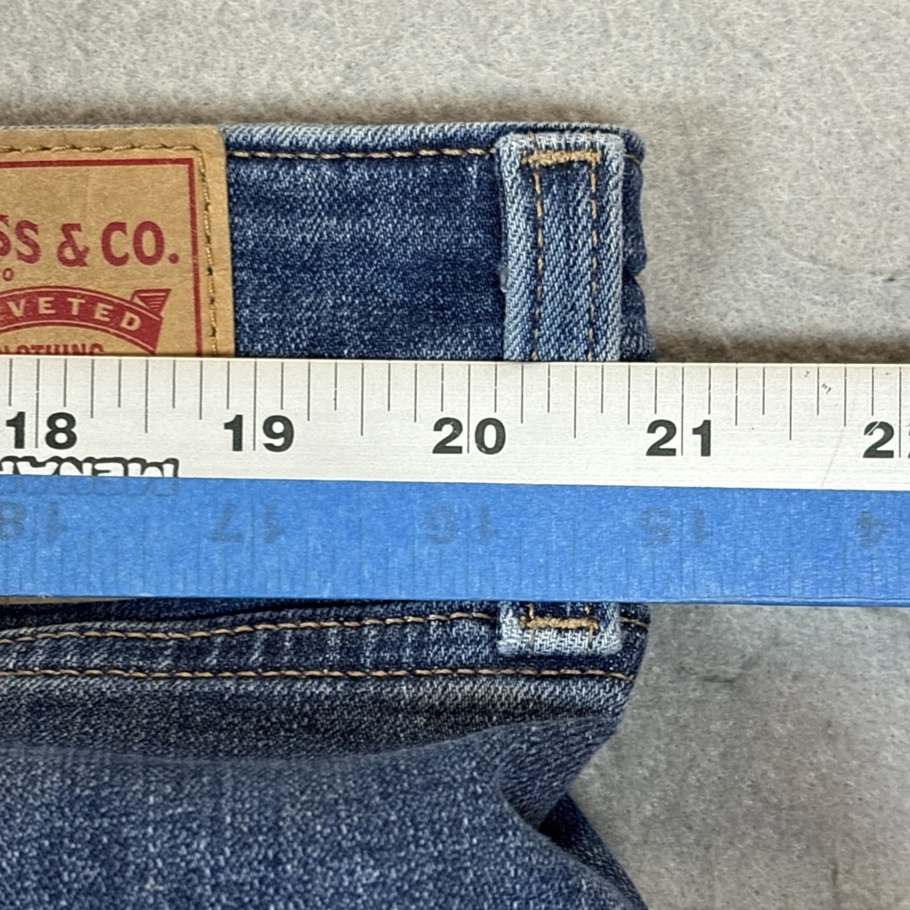 LEVIS Jeans Women 20W Boyfriend Tapered Capri Leg Denim Distressed Blue - Picture 10 of 12